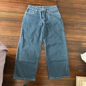 PinStriped Low-Rise Baggy Wide Leg Jeans